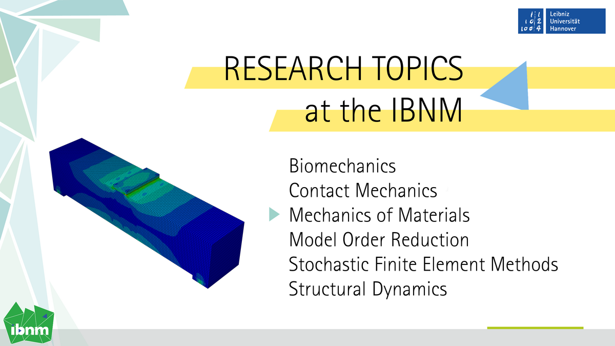 Third Research Topic Mechanics of Materials. Figure of a Finite Element Model of a beam.