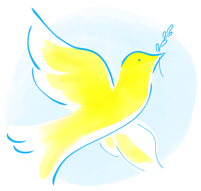 dove of peace in ukrainian colors
