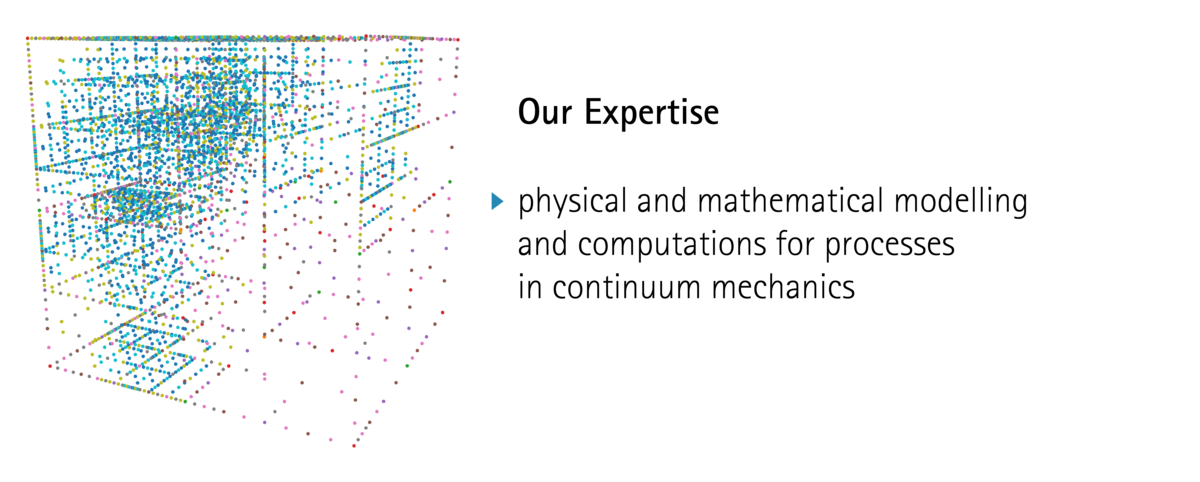 Our expertise: physical and mathematical modelling and computations for processes in continuum mechanics